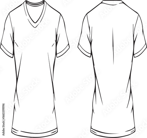 Plain Truths — front and back views of a V-neck T-shirt, creased with quiet wear