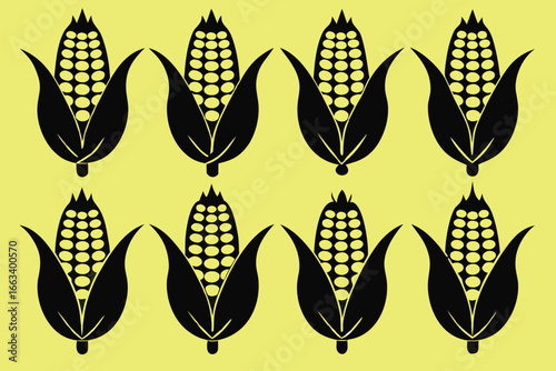 Bold corn on the cob pattern perfect for farm-to-table branding, food design, and autumn projects