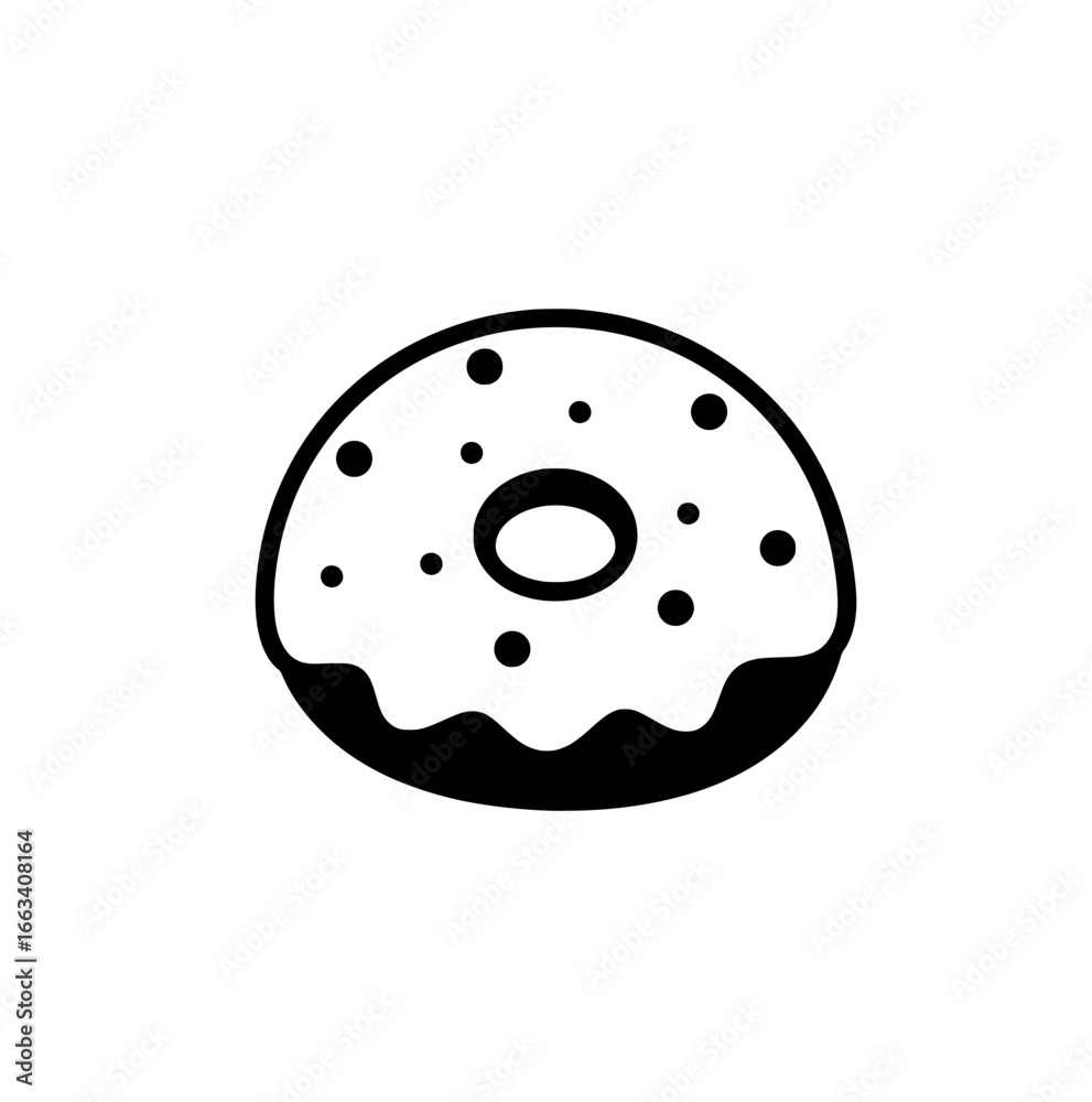 Fototapeta premium a black and white illustration of a donut