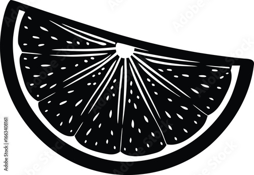 pink tangerine segment silhouette vector illustration