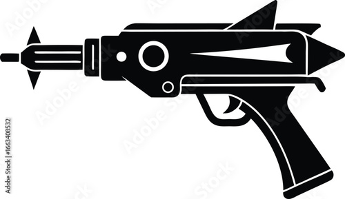 sci fi ray gun blaster silhouette vector