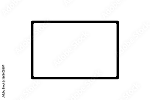Minimal black outline tablet icon on transparent background, perfect for technology, mobile device, app, UI, and digital product design projects. EPS vector.