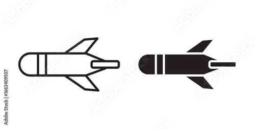 Torpedo icon . Vector illustration with stroke and fill on a white background.