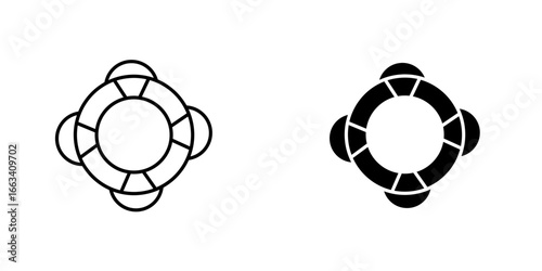 Life buoy icon, vector graphic, Outlined vector illustration