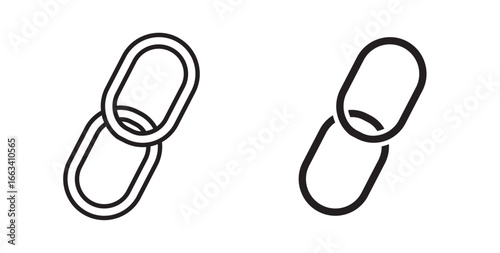 Link icon for web, computer and mobile app. Vector illustration with stroke and fill on a white background.