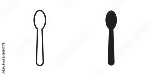Tablespoon icon . Vector illustration with stroke and fill on a white background.