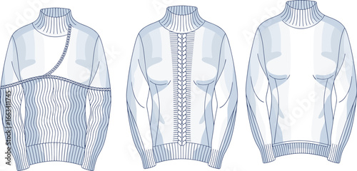 CAD drawing flat vector illustration of cropped jacket with houndstooth pattern, long sleeves, flap pockets, stylish silhouette, front and back views, outerwear fashion design template