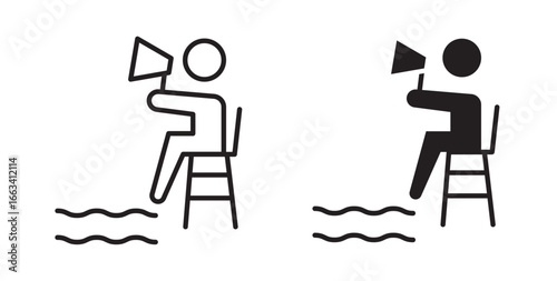 Lifeguard icon . Vector illustration with stroke and fill on a white background.