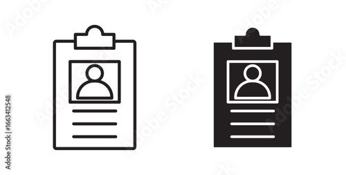 Credential icon . Vector illustration with stroke and fill on a white background.