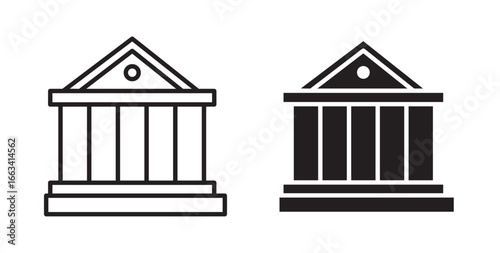 Institute icon or Education icon concepts, Creative design. Vector illustration with stroke and fill on a white background.