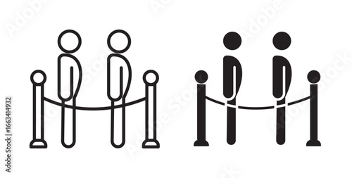 Queue icon . Vector illustration with stroke and fill on a white background.