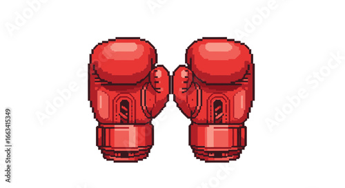 Retro Pixel Art Boxing Gloves 8-Bit Fighting Icon