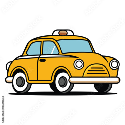 Yellow Vintage Taxi Car Transportation Service