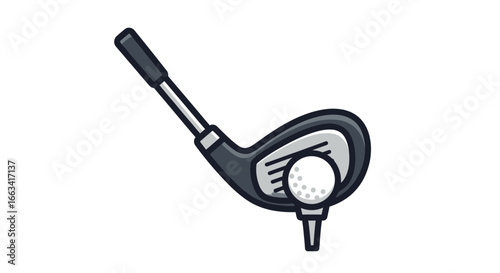 Golf Club and Ball Pixel Art Icon