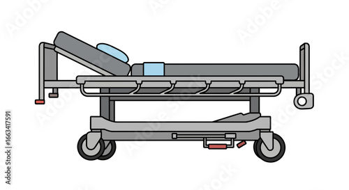Hospital medical emergency transport gurney stretcher on wheels