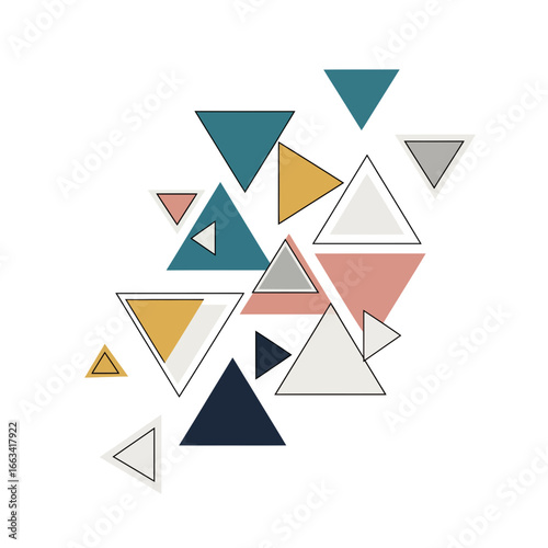 Free Download Abstract geometric composition with colorful triangle shapes, modern design, and artistic background - GFXLoad