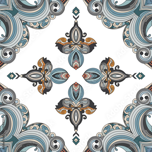 A dynamic swirling vortex illustration with a retro color palette, representing the concept of perpetual energy, flow, and creative cycles