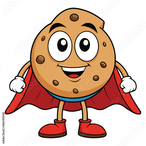 Super Cookie Hero with Red Cape and Boots