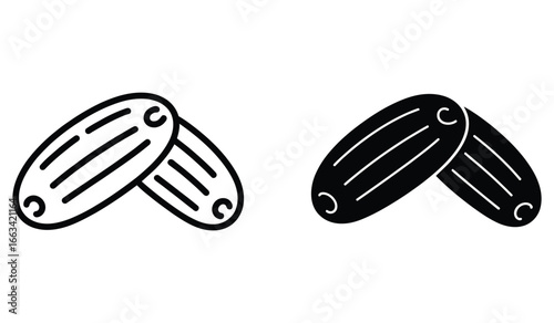 WebVector art of two dates, a delicious and nutritious fruit, perfect for a healthy snack or dessert, rich in fiber, vitamins, and minerals, ideal for a vegan or vegetarian diet