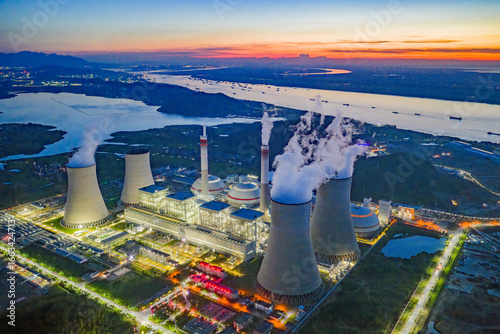Thermal Power Plant at Night