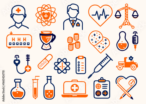 medical icons set