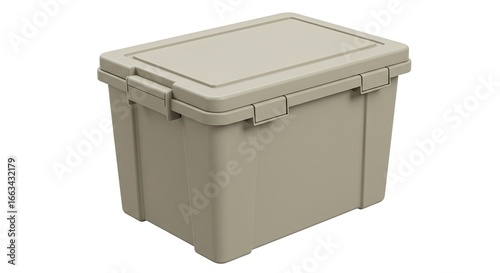 Closed storage bin with lid neutral color