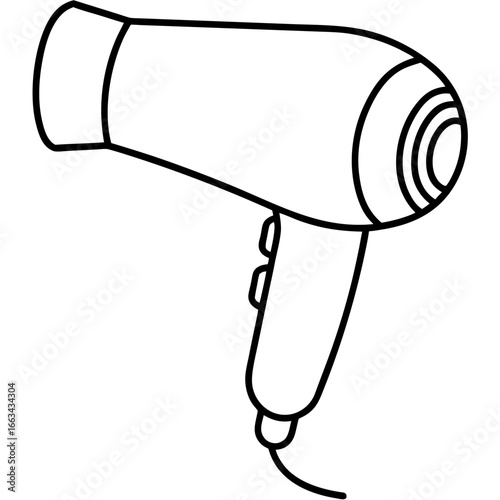 Hairdryer Vector | Generative AI Linocut Silhouette Design Illustration