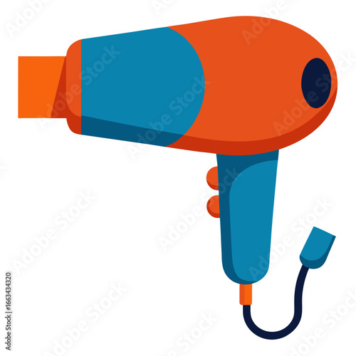 Hairdryer Vector | Generative AI Linocut Silhouette Design Illustration