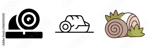 Hay Bale Icon for Farming, Agriculture, Livestock and Rural Landscape