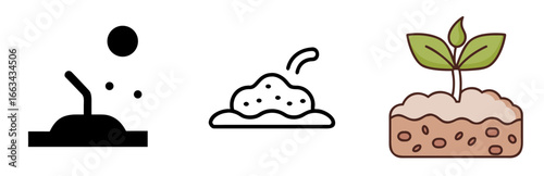 Soil Icon with Agriculture, Farming, Ground, Fertility and Natural Resources