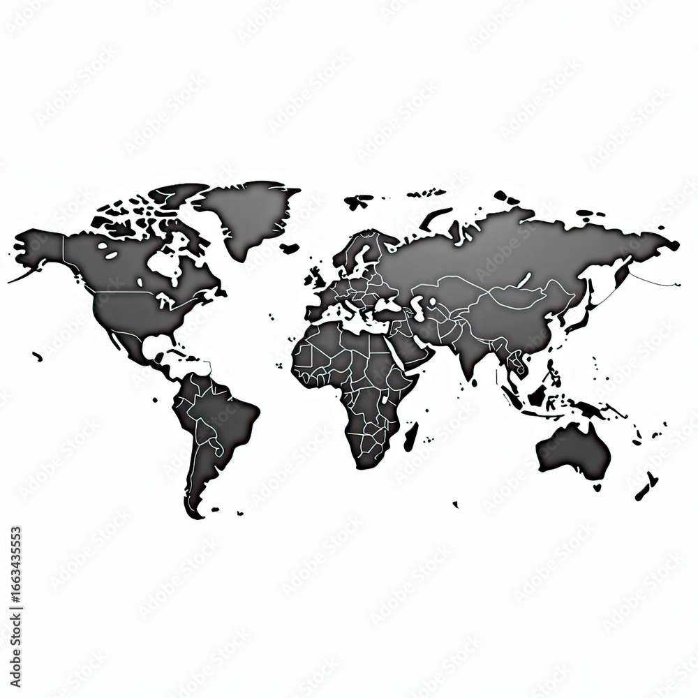 Obraz premium world map on black