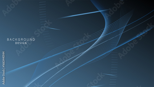 Abstract blue flowing waves layout