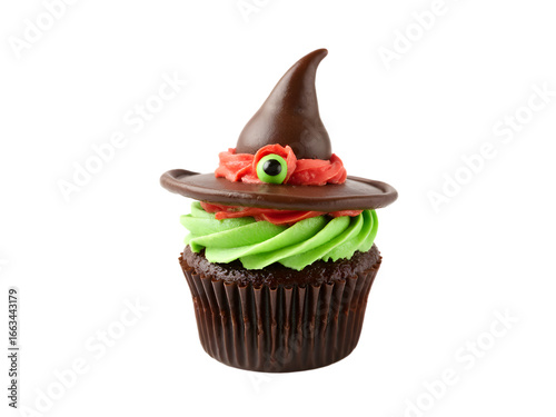 cupcake with chocolate frosting and sprinkles