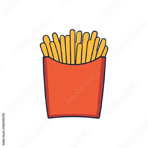 Crispy French Fries in a Red Box