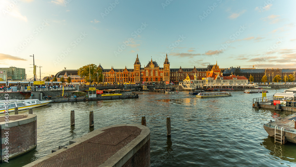Fototapeta premium Dutch architecture in Amsterdam in Holland on june 12th 2025