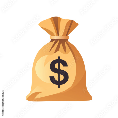 Money bag. A Full Sack of Money with Dollar Sign