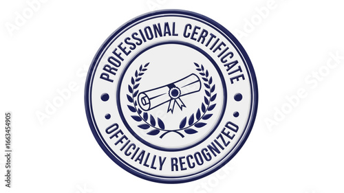 Professional Certificate Officially Recognized Seal Design, Ideal for Achievements and Accreditation