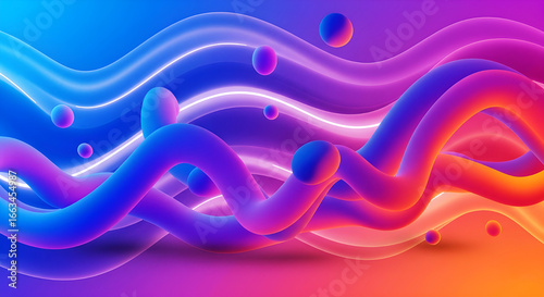 Colorful abstract background with smooth gradient waves, soft light effects, 3D liquid shapes, futuristic style, high resolution