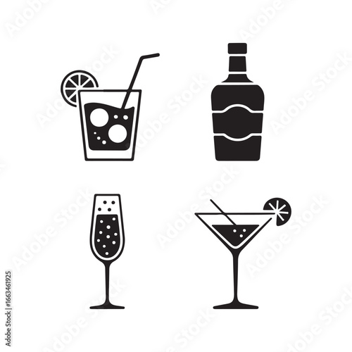 set of cocktails