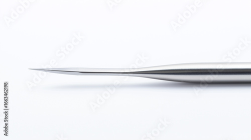 Stainless steel surgical scalpel with sharp blade, operation tool, (clean modern detail, white and transparent  isolated background