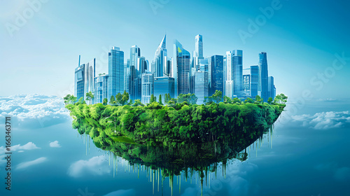 Business smart city concept for growing and success with your technology.