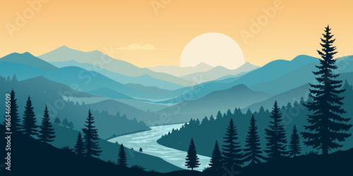 sunrise in mountains