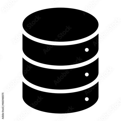 Data base glyph style vector illustration