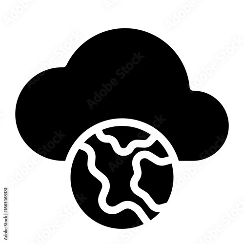 Public cloud  glyph style vector illustration