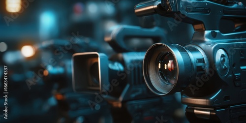 The collection of professional cameras capturing cinematic moments.