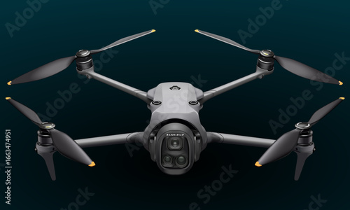Drone illustration - editable drone template showing professional drone for aerial filming and photography