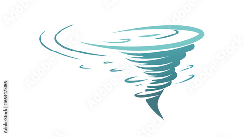 Illustration of a tornado, a violent storm with rotating winds, , representing the power and danger of nature