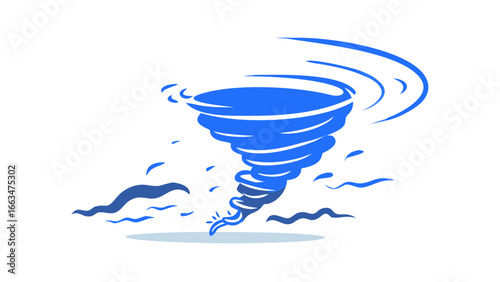 Illustration of a tornado, , representing the concept of natural disasters, extreme weather, and the power of nature