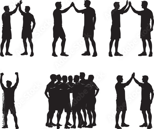 Fist Pump Silhouette A player pumping their fist in the air, celebrating a victory or successful play. full length silhouette black vector illustration