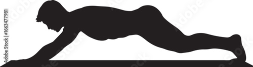 A person in a plank position, rapidly bringing knees toward the chest alternately.